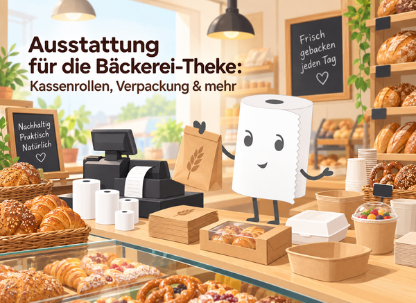 Ausstattung für die Bäckerei-Theke: Kassenrollen, Verpackung & mehr
