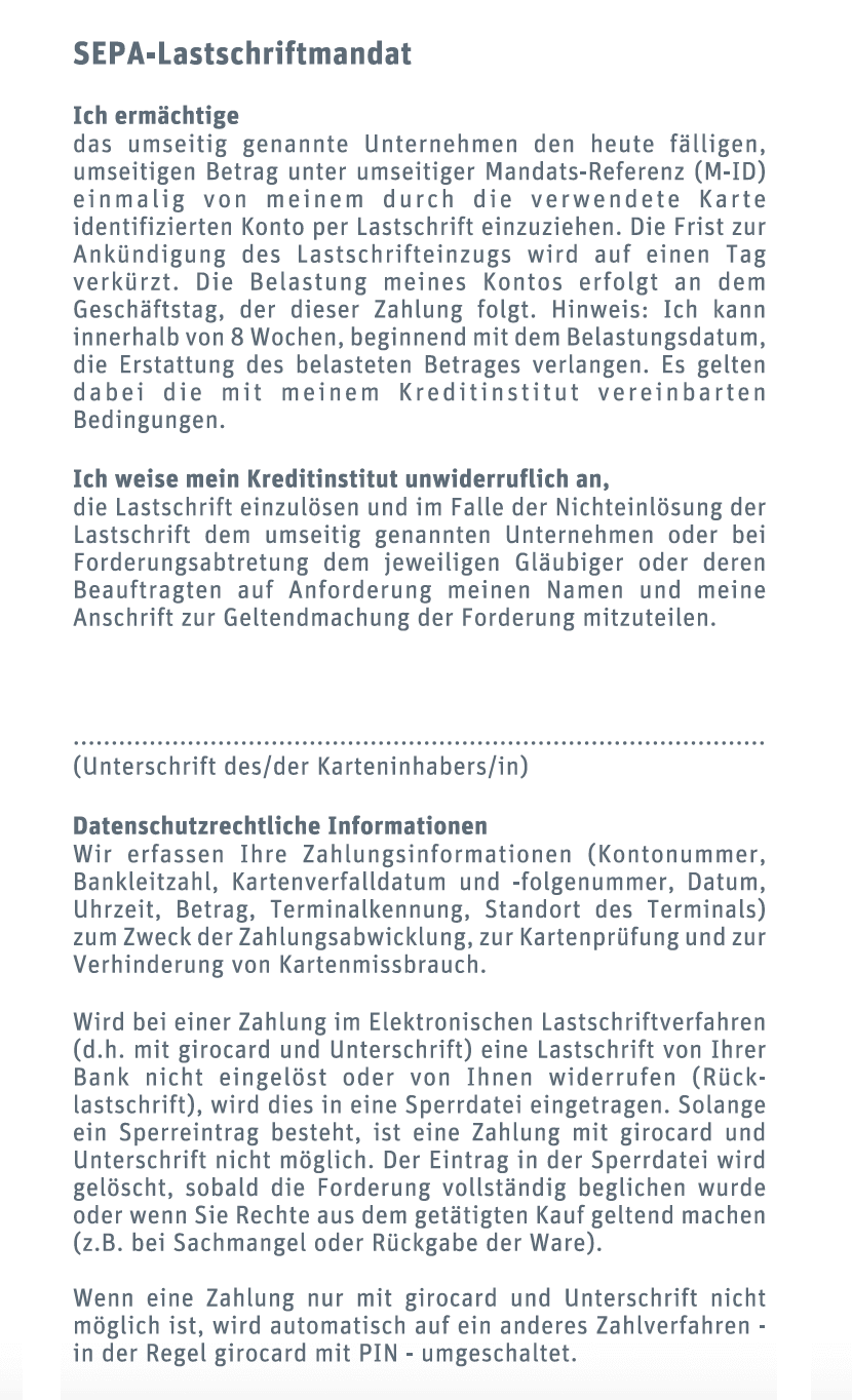 50 EG-rollen 57x36x12, 15 m, met SEPA-domiciliëringsopdruk zonder fenol