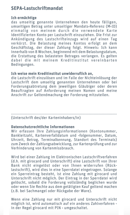50 EG-rollen 57x36x12, 15 m, met SEPA-domiciliëringsopdruk zonder fenol