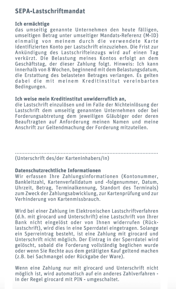 50 EG-rollen 57x36x12, 15 m, met SEPA-domiciliëringsopdruk zonder fenol
