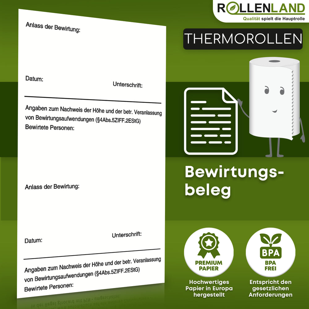 40 thermorollen 80x80x12, 80 m met gastvrijheidsbon, zonder bisfenol-A (BPA)