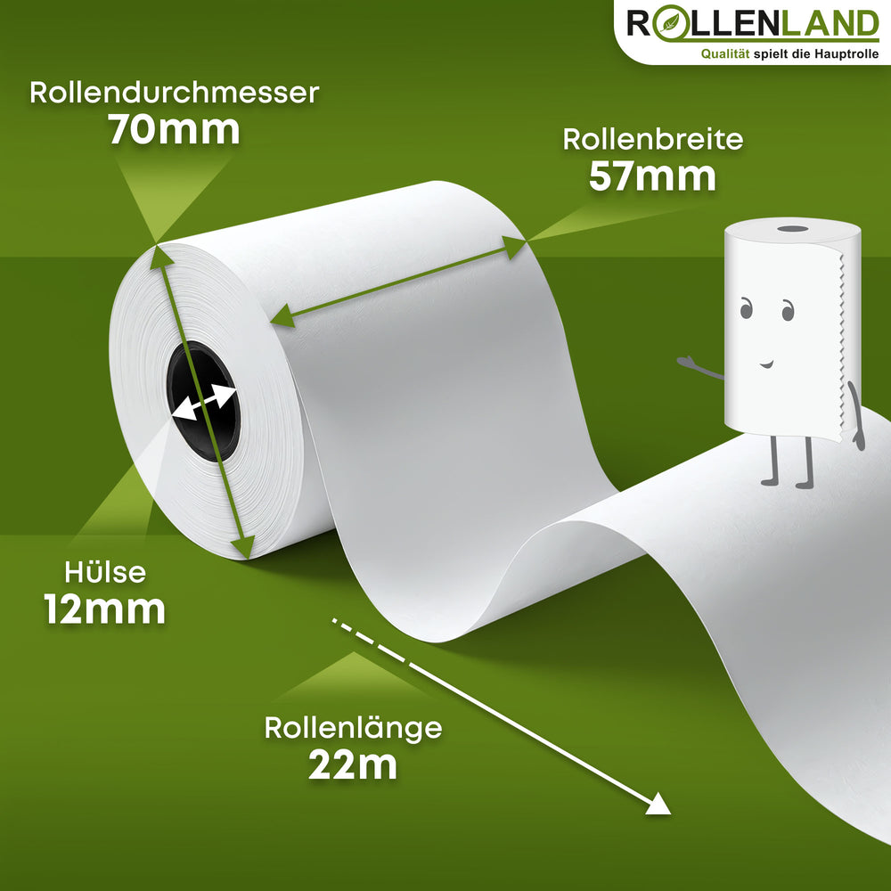 20 kassarollen 57x70x12, 22 m, met carbonkopie wit-geel