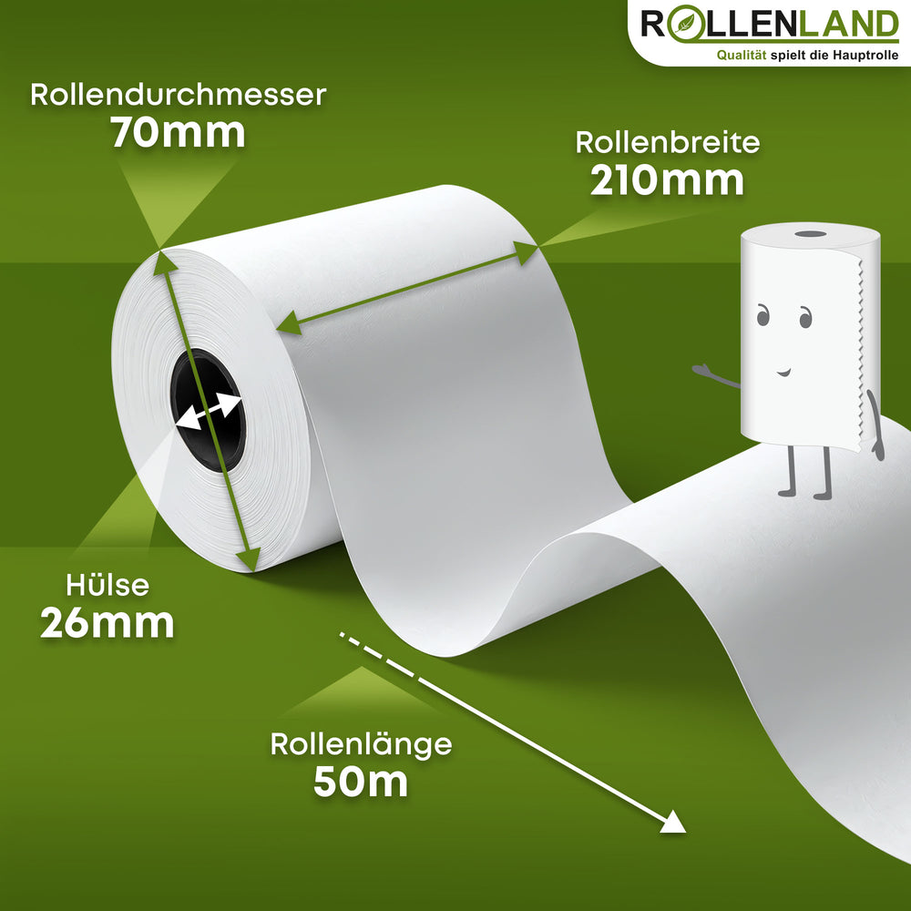6 faxrollen 210x70x26, 50 m, zonder Bisfenol-A (BPA)