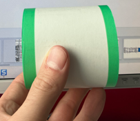 30 gekleurde thermische rollen 80x80x12, 80 m, 55g, zonder bisfenol-A (BPA), met groene zijstrepen)