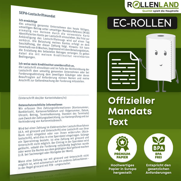 50 EG-rollen 57x36x12, 12 m zonder BPA, met SEPA-domiciliëringsopdruk