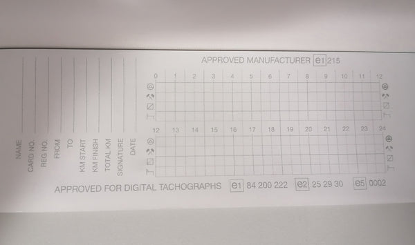 60 tachograafrollen 57x28x8, 8 m, zonder fenol (BPA,BPC,BPS)